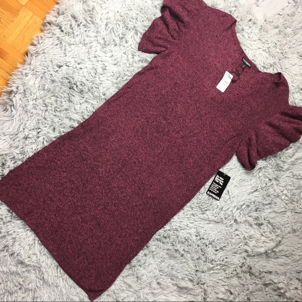 NWT Express Flutter Sleeve Scoop Neck Dress